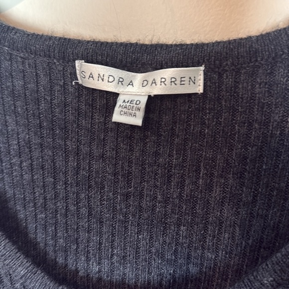 Sandra Darren White Gray Colorblock Sweater Dress Size M - Picture 2 of 5